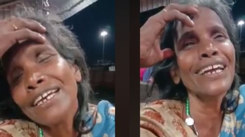 viral video woman singing lata mangeshkar song