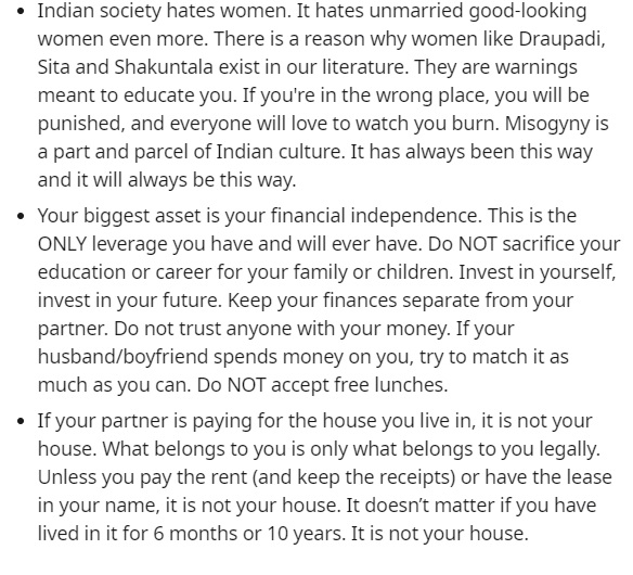 lessons for indian women
