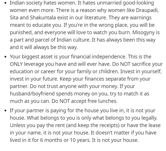 lessons for indian women
