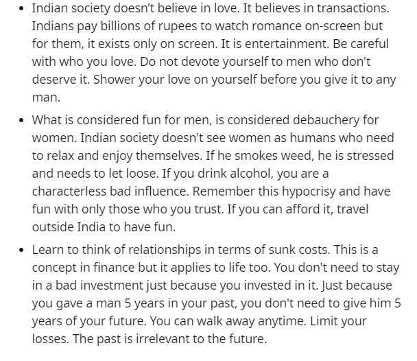 lessons for indian women